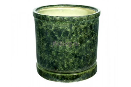  Горшок для цветов керамический с поддоном «Цилиндр №9» зелёный 78л