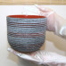 Горшок для цветов керамический с поддоном бук лофт серо-красный N2 d15см